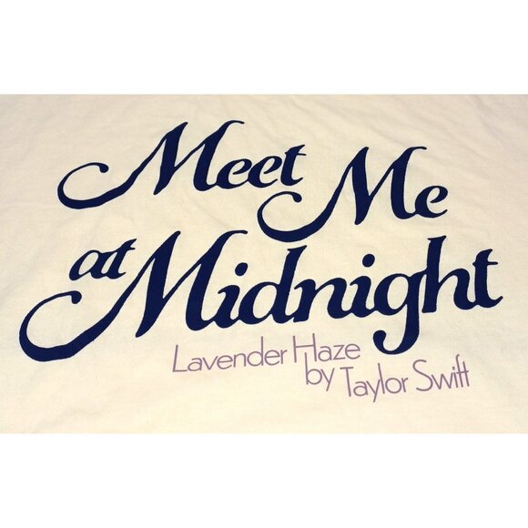 Taylor Swift Meet Me at Midnight Plus Size 4XL Cream Lavender Haze Ringer Tshirt - Picture 3 of 7